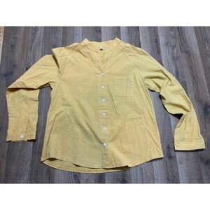 Dayou Shirt, Women's Size XL, Yellow, Button Up, Long Sleeve